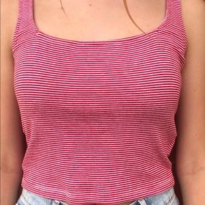Brandy Melville white and red striped tank